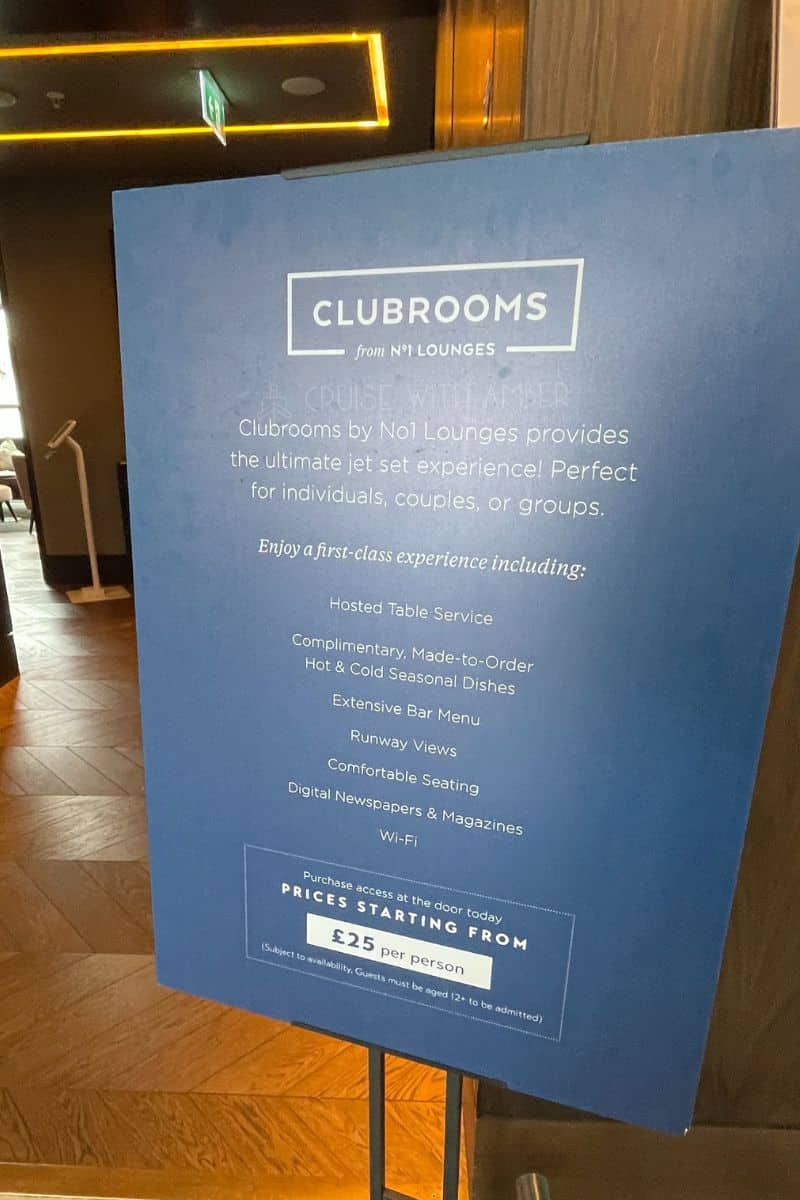 Birmingham Airport lounge dining, Birmingham Airport lounge prices