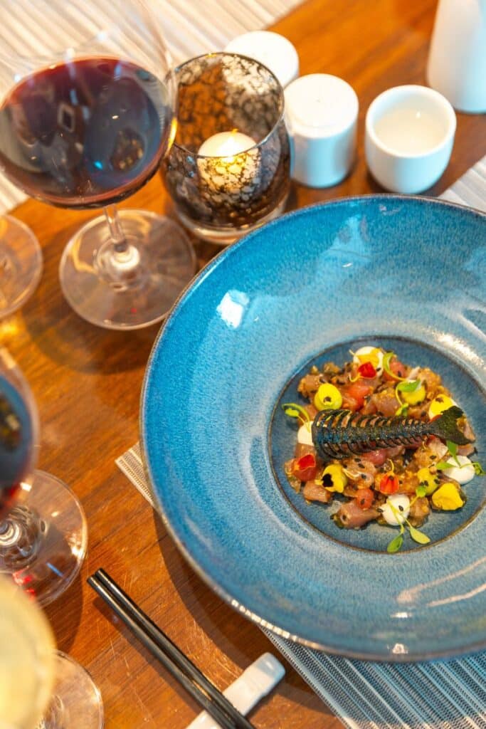 Windstar Cruises, Basil + Bamboo, Star Seeker, luxury cruise dining, Mediterranean Asian cuisine, yacht-style cruise, cruise line food, best cruise restaurants, James Beard Foundation cruise, specialty dining at sea.