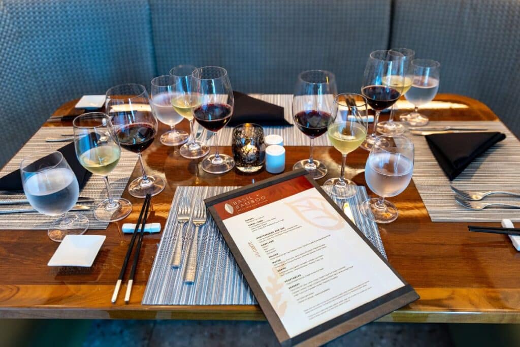 Windstar Cruises, Basil + Bamboo, Star Seeker, luxury cruise dining, Mediterranean Asian cuisine, yacht-style cruise, cruise line food, best cruise restaurants, James Beard Foundation cruise, specialty dining at sea.
