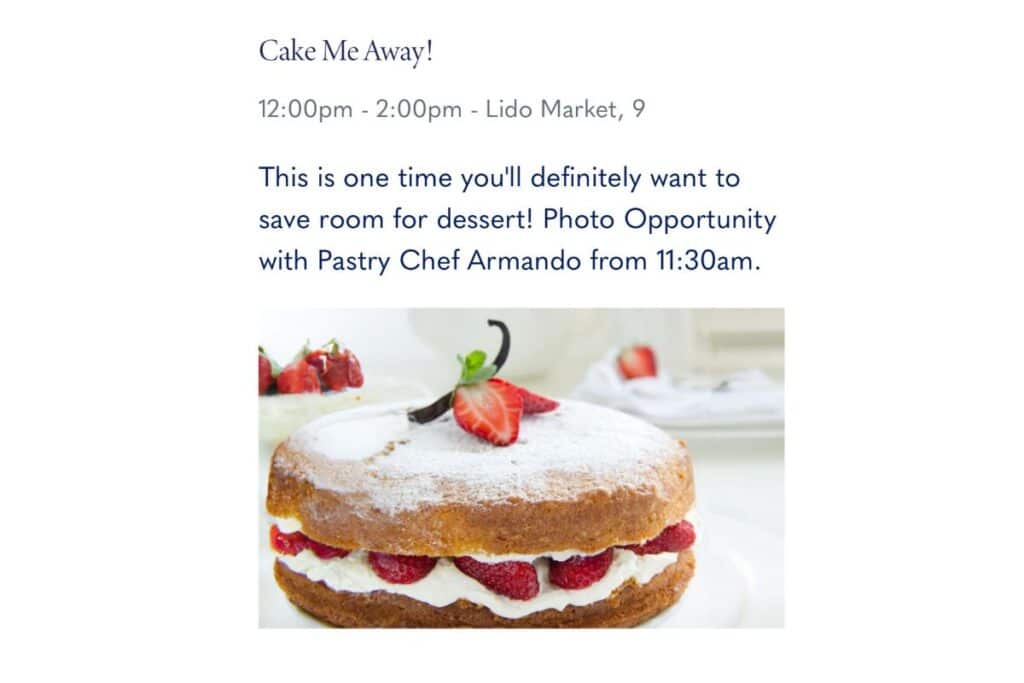 Cake Me Away Holland America Line Oosterdam Dining Guide
