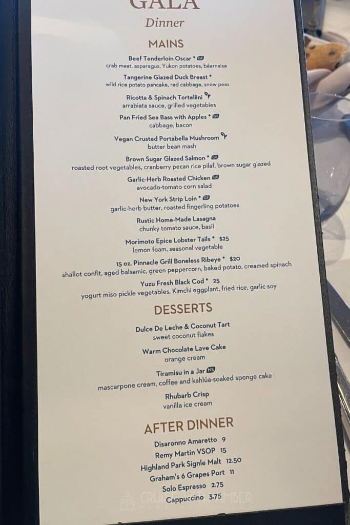 Holland America Line Oosterdam Dining Guide